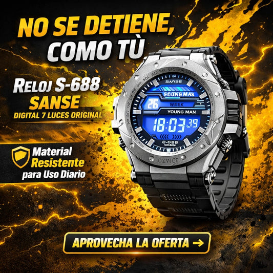 ⌚💥RELOJ S-688 SANSE DIGITAL 7 LUCES ORIGINAL