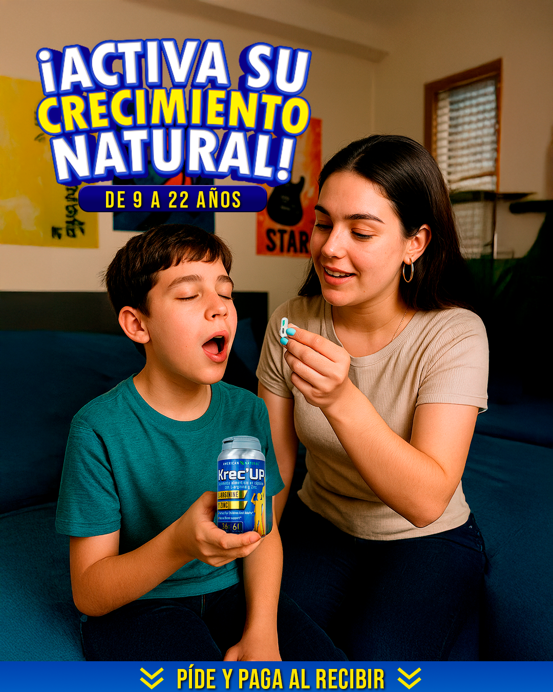 🌟 Krec’UP ORIGINAL – Crecimiento Real y Seguro para Tus Hijos (L-Arginina + Zinc)